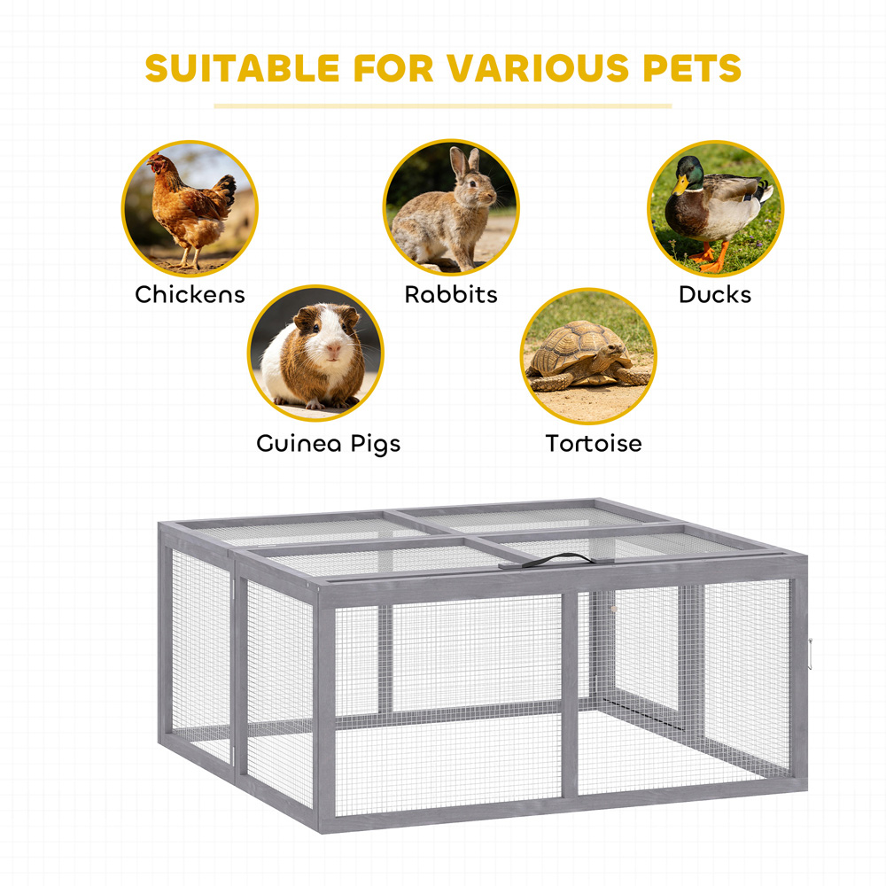 PawHut Foldable and Portable Rabbit Hutch with Open Top Image 4