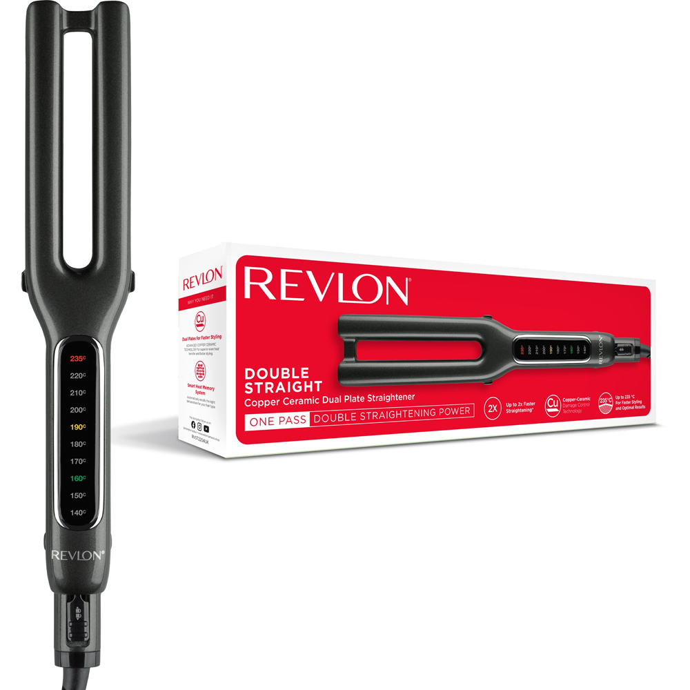 Revlon Double Straight Copper Ceramic Dual Plate Hair Straightener Image 2
