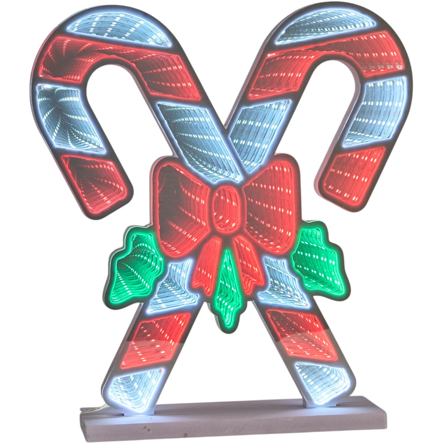 Festive Candy Cane Infinity Light Blue and Red Image 3