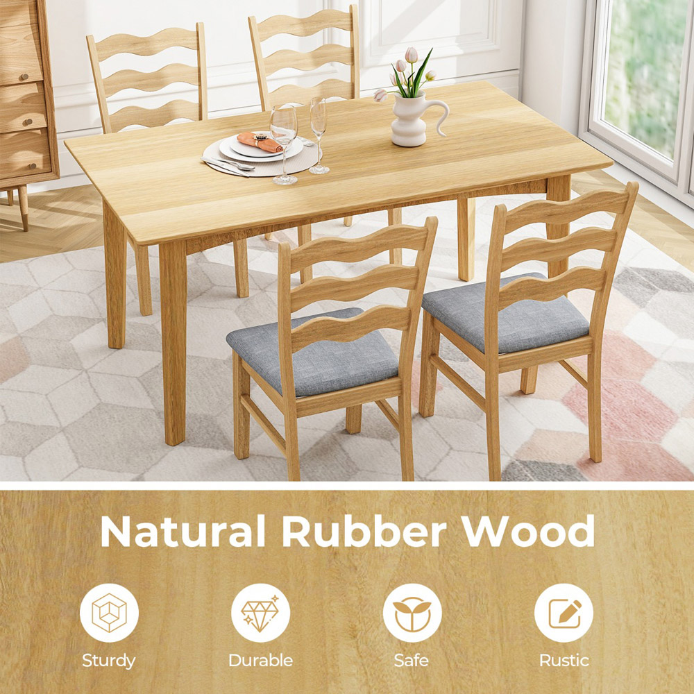 Costway Set of 2 Natural Dining Chair Image 5