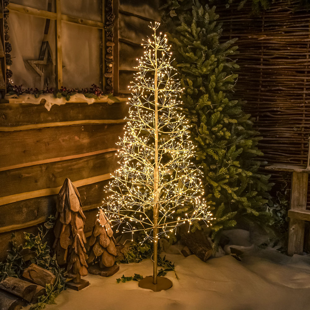 The Christmas Centre 1500 Warm White LED Pre-Lit Gold Wire Light-Up Xmas Tree 5ft Image 8