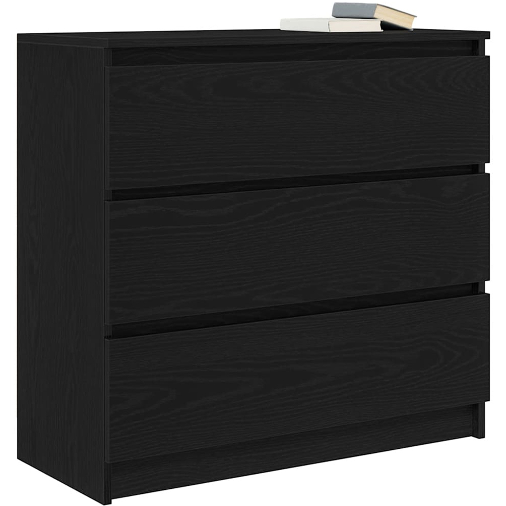 vidaXL 3 Drawer Black Oak Sideboard Image 4