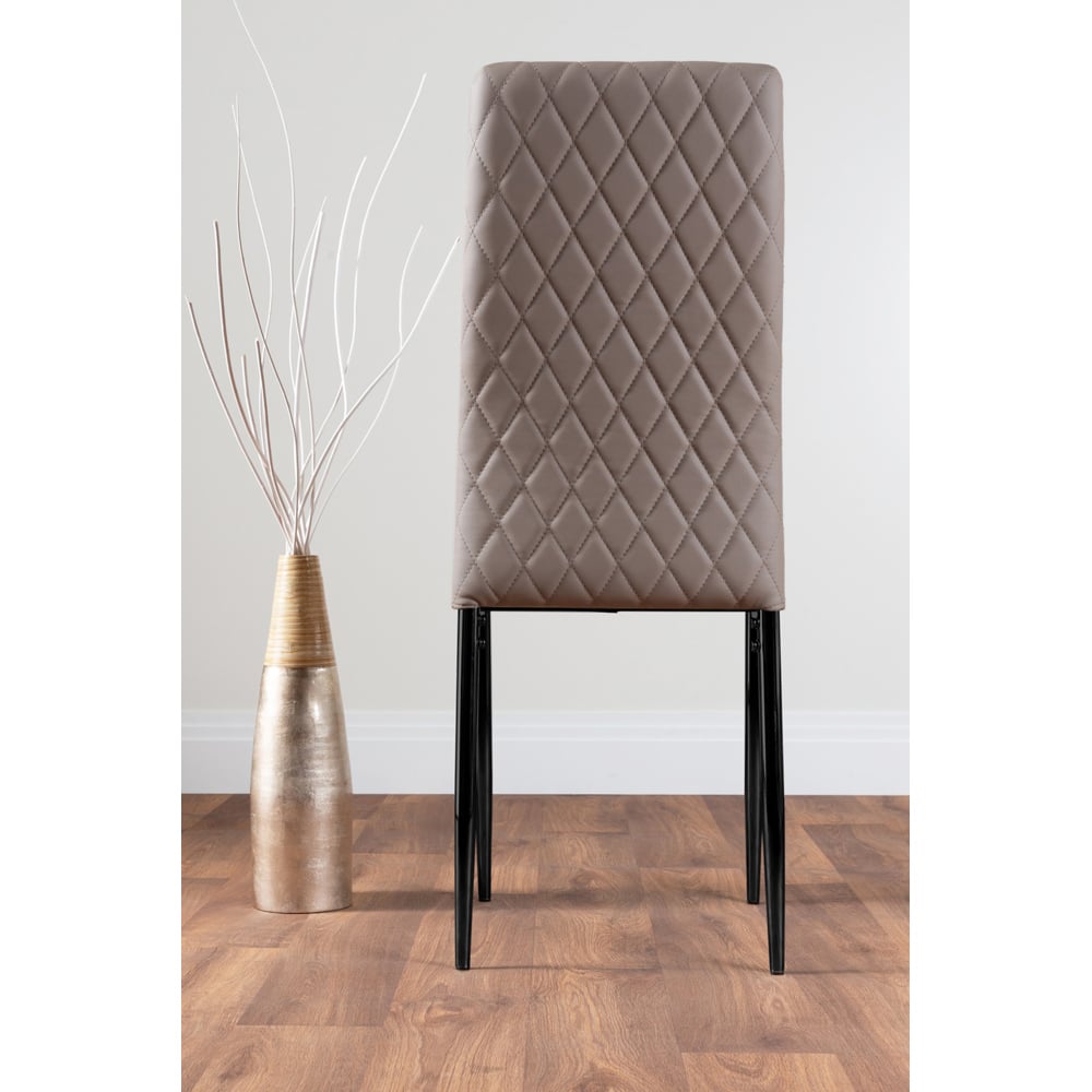 Furniturebox Valera Set of 4 Cappuccino and Black Faux Leather Dining Chair Image 4