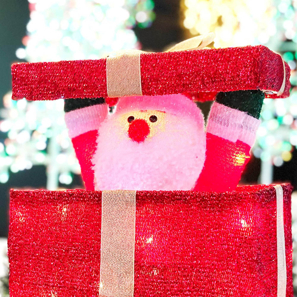 Shatchi LED Santa Pop Up Gift Box Christmas Decoration 32cm Image 3
