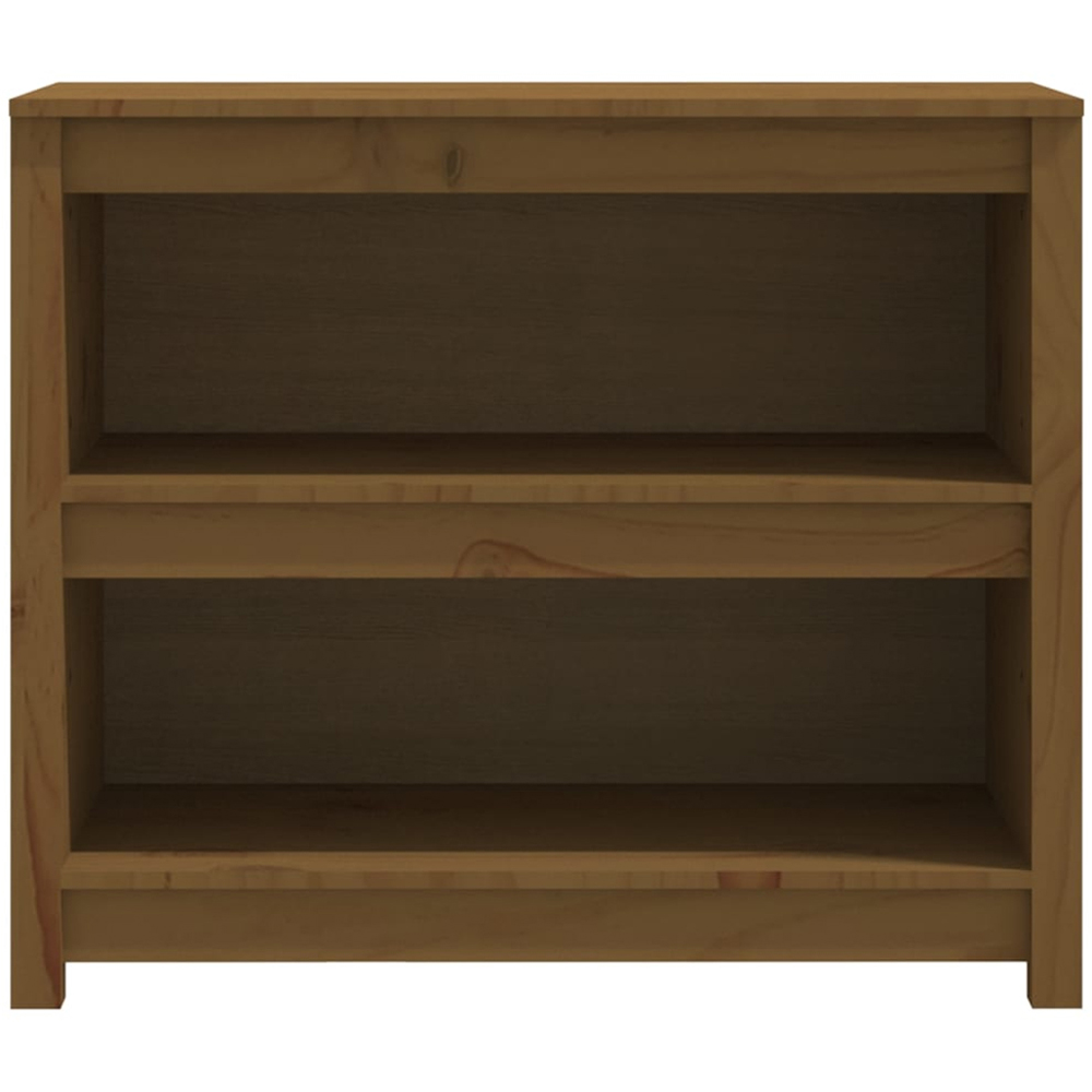 vidaXL 2 Shelf Honey Brown Solid Pine Wood Bookcase Image 3