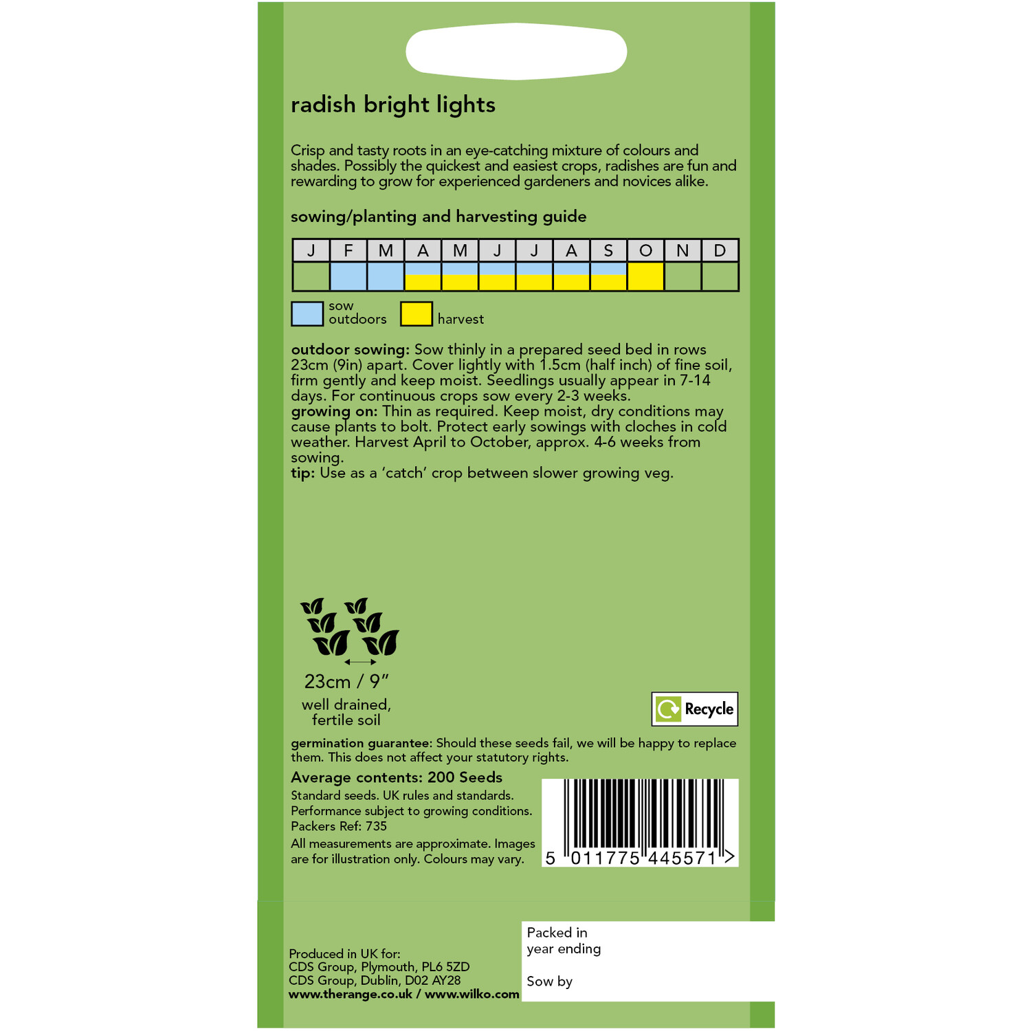 Wilko Radish Bright Lights Seeds Image 2