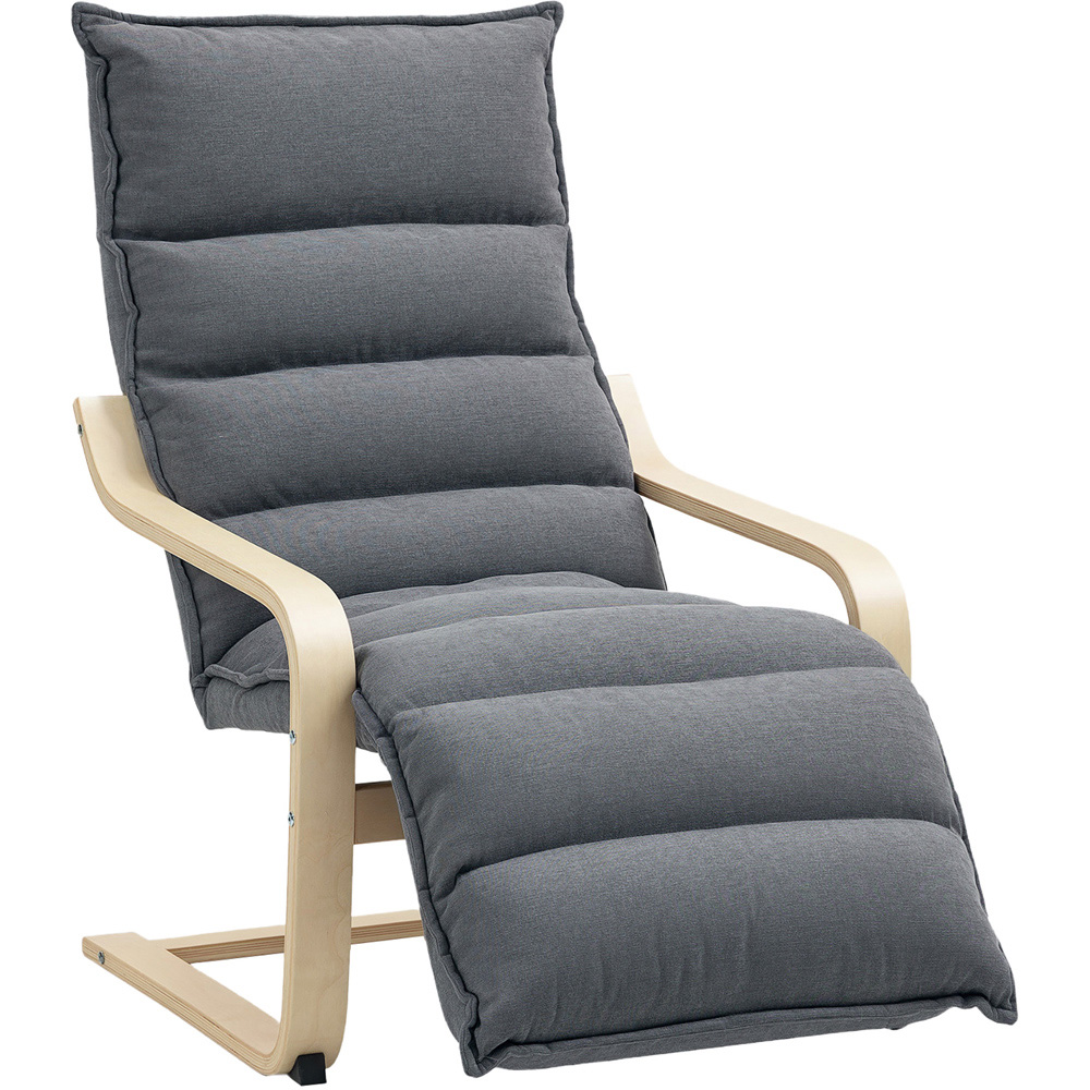 Portland Dark Grey Birch Wood Lounge Chair Image 2