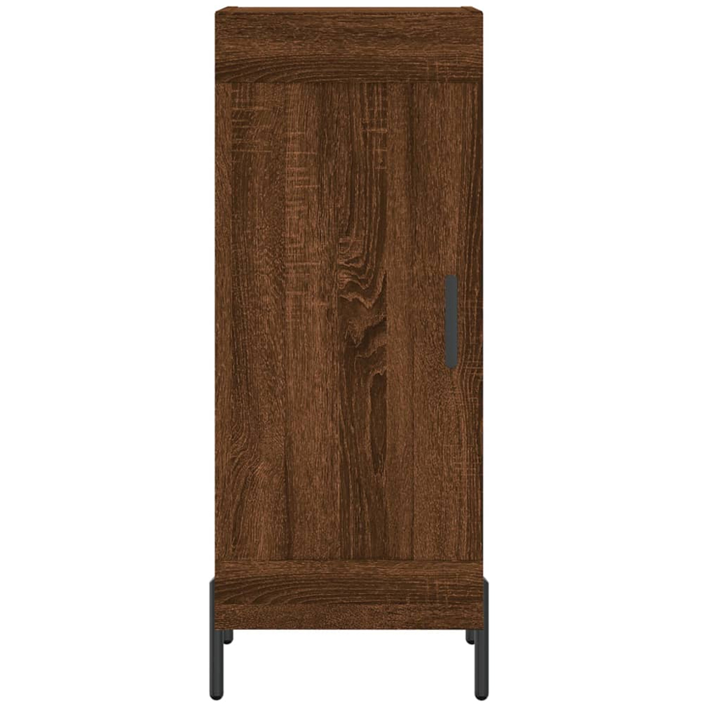 vidaXL Single Door 3 Shelf Brown Oak Sideboard with Metal Legs Image 5