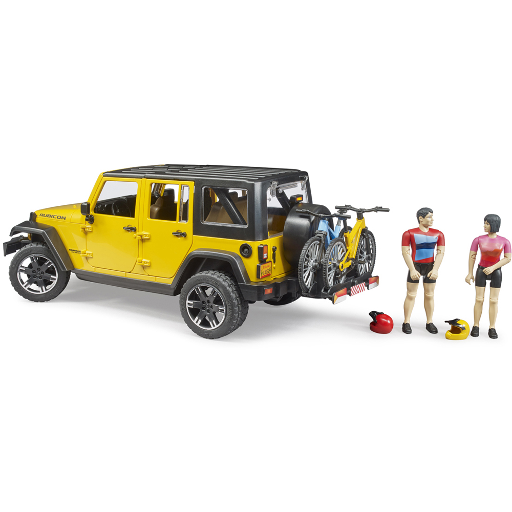 Bruder Kids Jeep Wrangler Unlimited Rubicon with Mountain Bike and Cyclist Playset Model Image 6