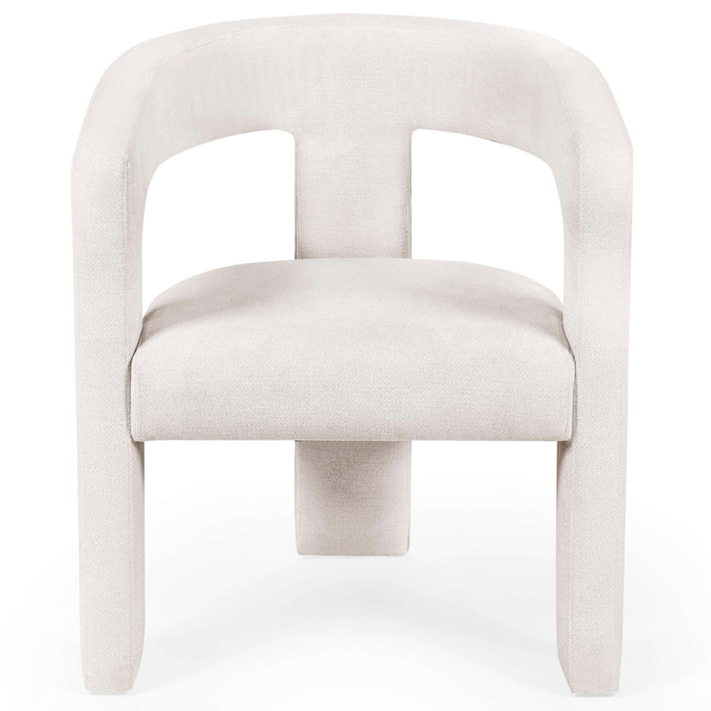 Julian Bowen Elara Cream Chenille Upholstered Accent Chair Image 3
