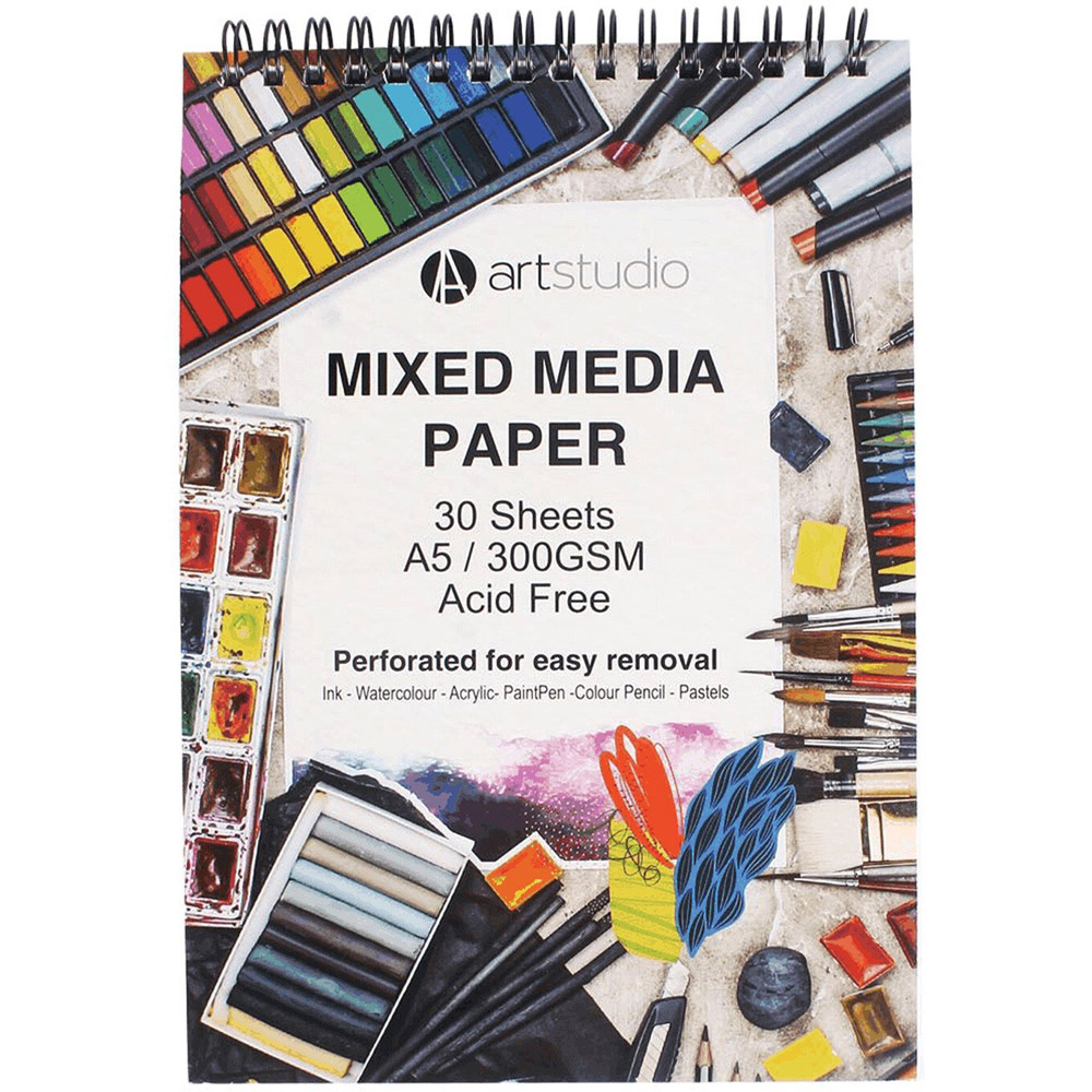 Art Studio Mixed Media Paper Pad - White / A5 Image