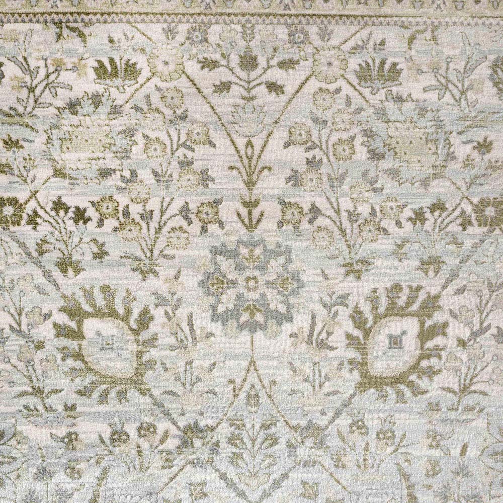 Kukoon Caralina Florrie Green Flat Vintage Rug 160 x 230cm Image 6