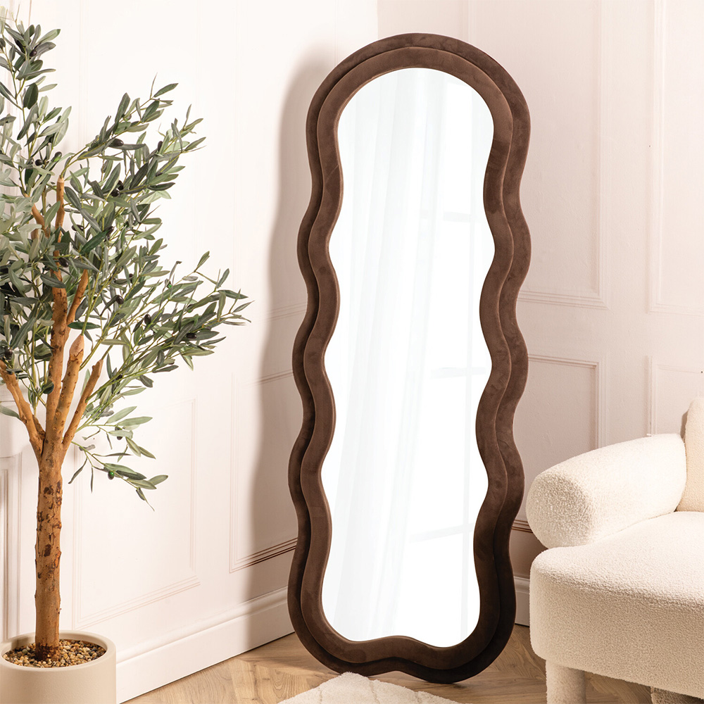 Plush Wavy Taupe Lean To Mirror Image 9