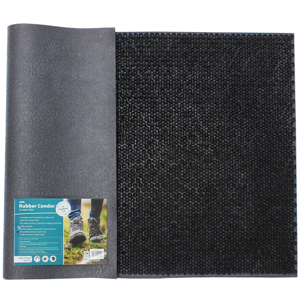 JVL Condor Rubber Scraper Door Mat 45 x 75cm Image 3
