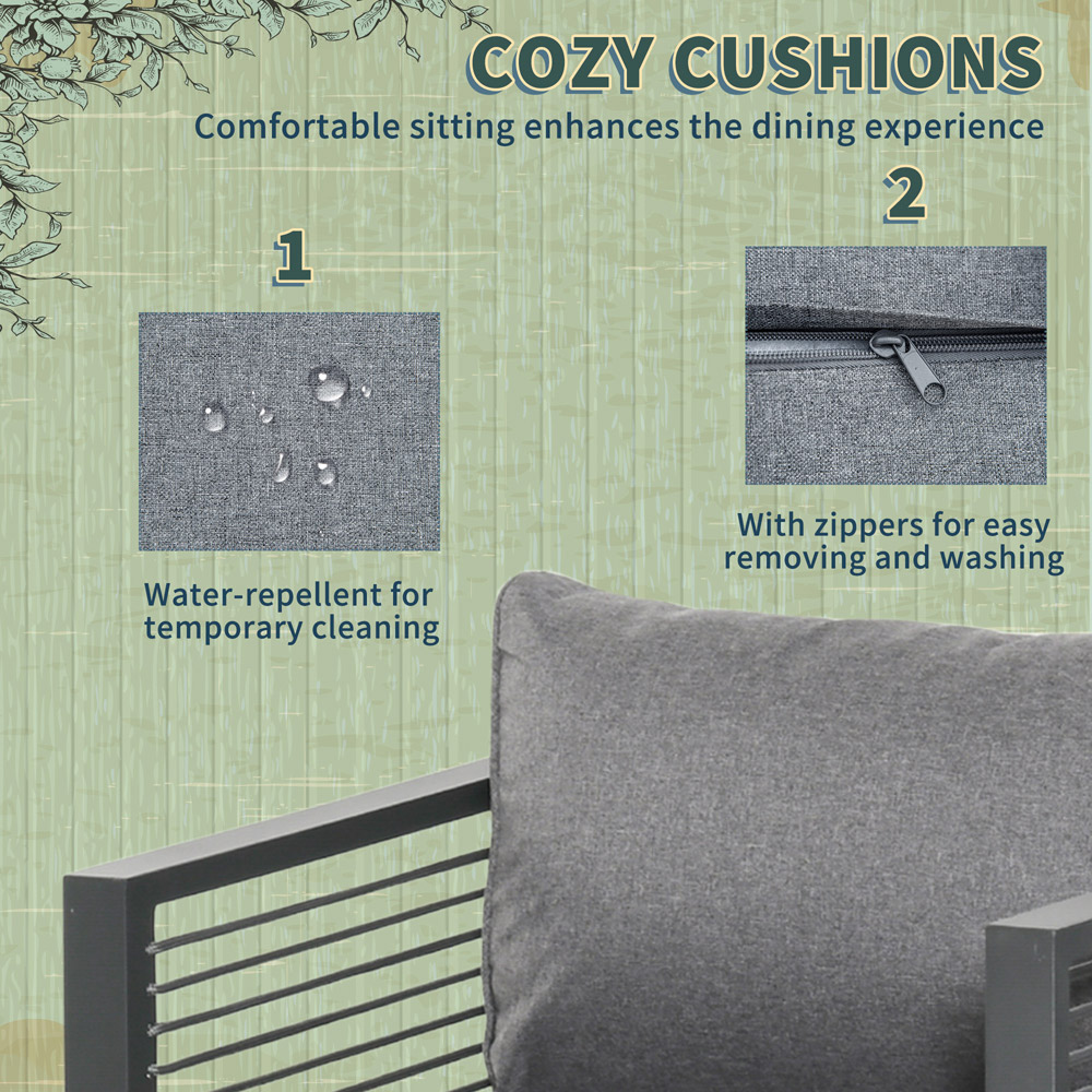 Outsunny 8 Seater Cube Garden Dining Set Grey Image 6