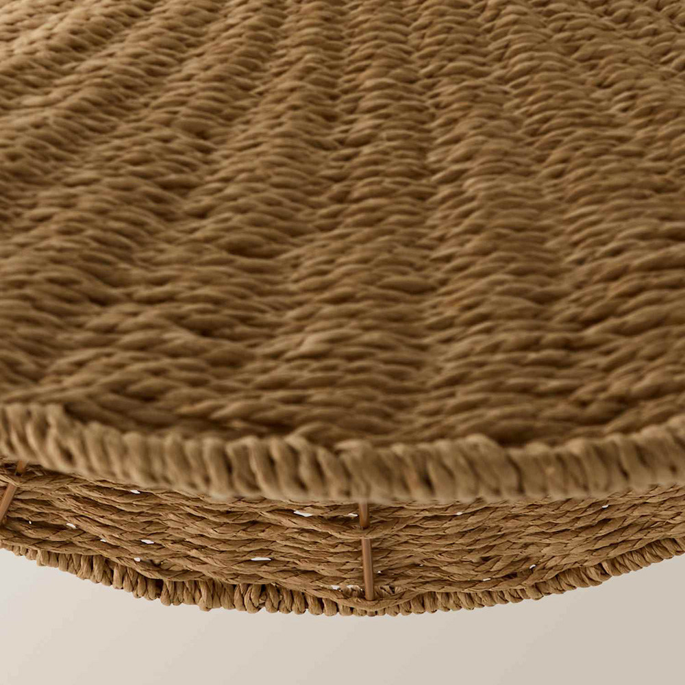 ValueLights Loretta Natural Wicker Wave Easy Fit Ceiling Pendant Light Shade 70cm Image 5