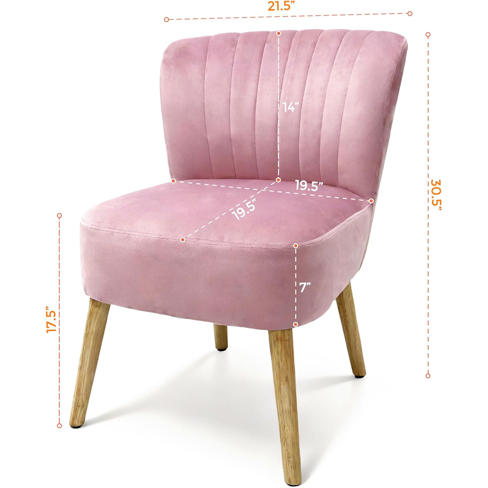 Alivio Pink Breathable Fabric Ergonomic Accent Chair Image 9