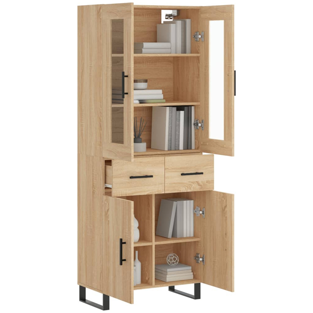 vidaXL 4 Door 2 Drawer Sonoma Oak Highboard Image 3