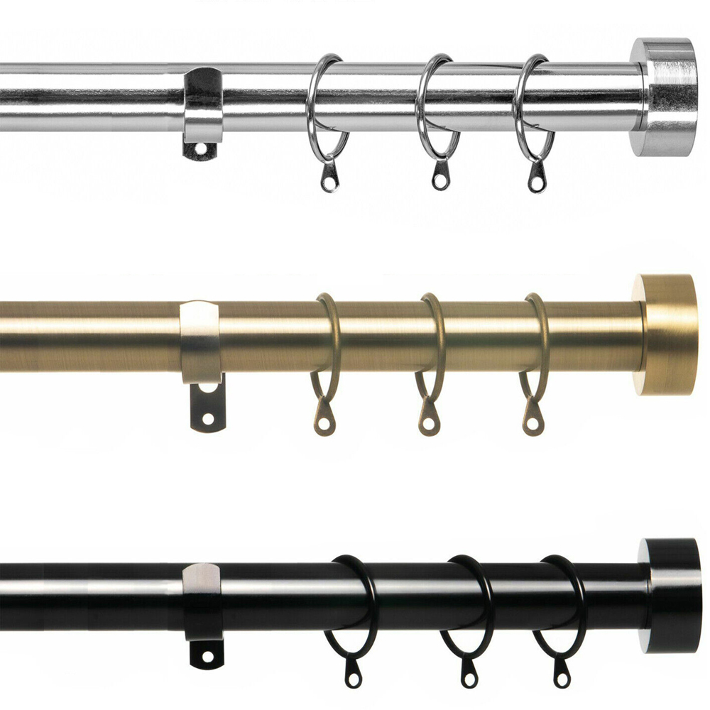 Home Treats 40 to 144cm Extendable Antique Brass Flat Curtain Pole Image 6