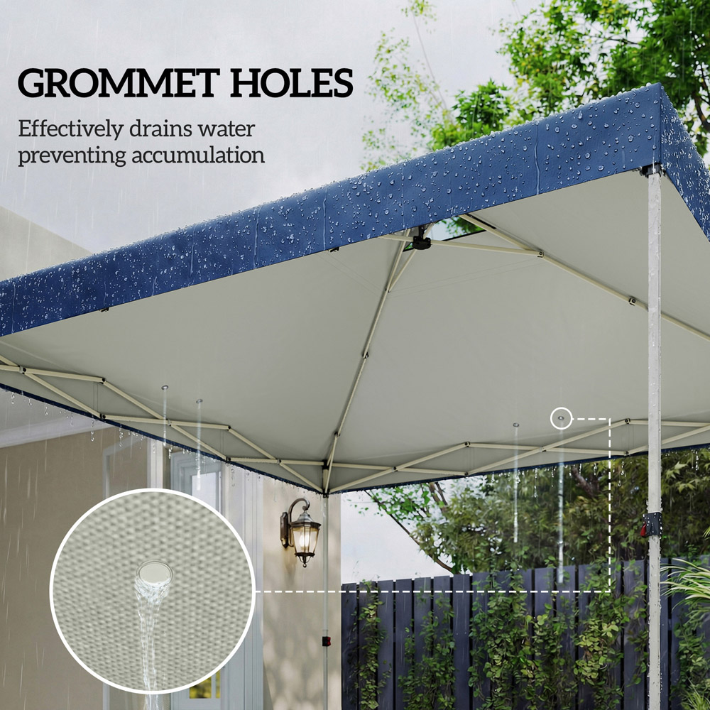 Outsunny 3 x 3m Blue Waterproof Gazebo Roof Replacement Cover Image 6