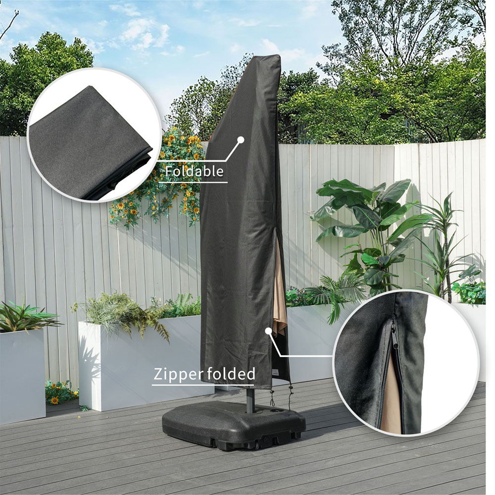 Direct Wicker Black Outdoor Waterproof Parasol Cover 7ft Image 6