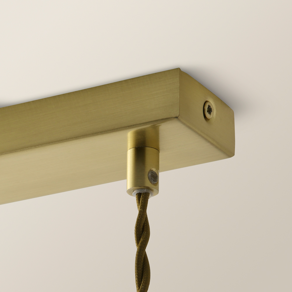 ValueLights Kira Glass Dome 3 Drop Bar Brushed Gold Diner LED Ceiling Pendant Light Image 4