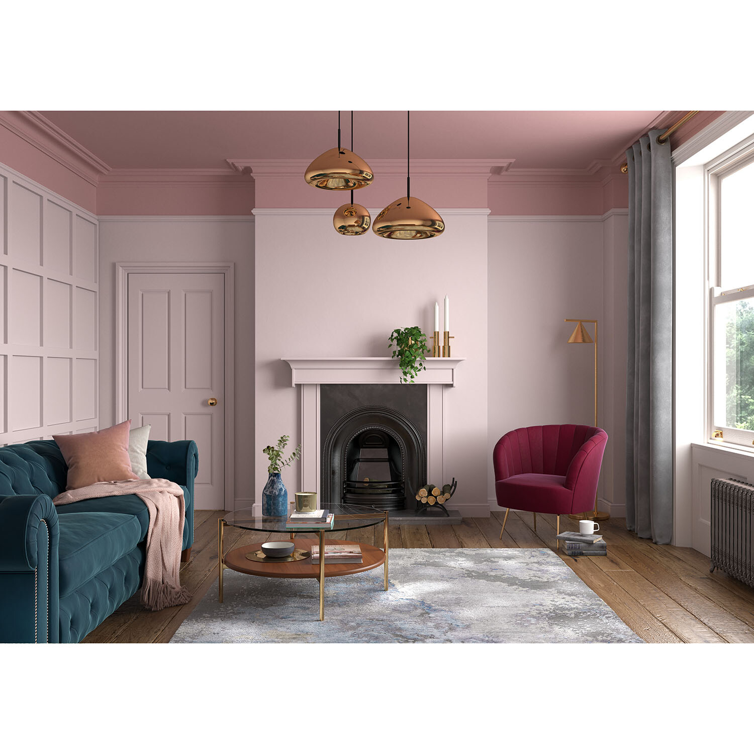 Dulux Heritage Walls and Ceilings Potters Pink Velvet Matt Emulsion Paint 2.5L Image 5