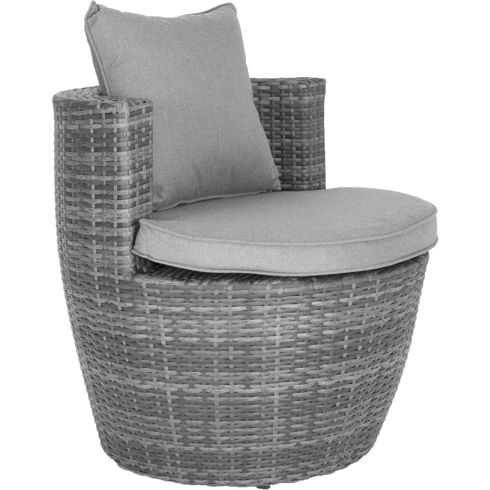 Charles Bentley Rattan Effect 2 Seater Stacking Bistro Set Grey Image 3