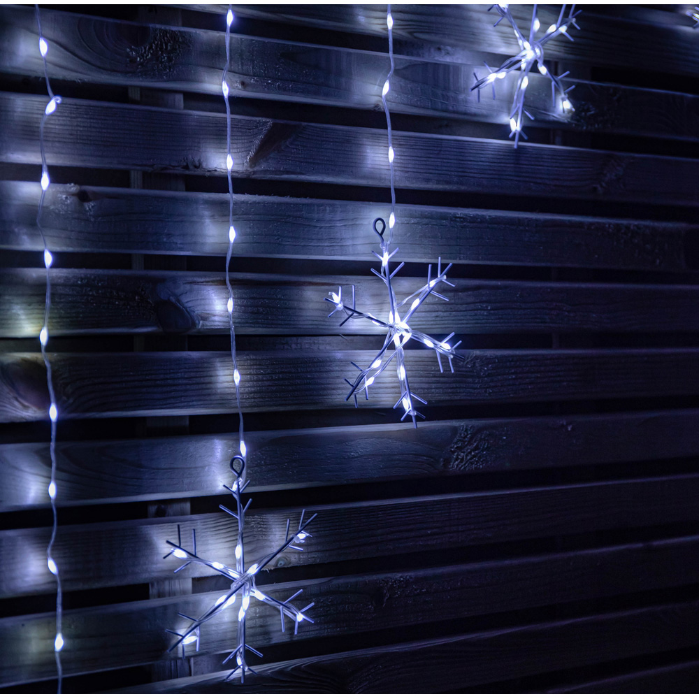 Samuel Alexander FlexiBrights 267 White LED Snowflake Clear Cable Curtain Light 1.2 x 1.2m Image 7