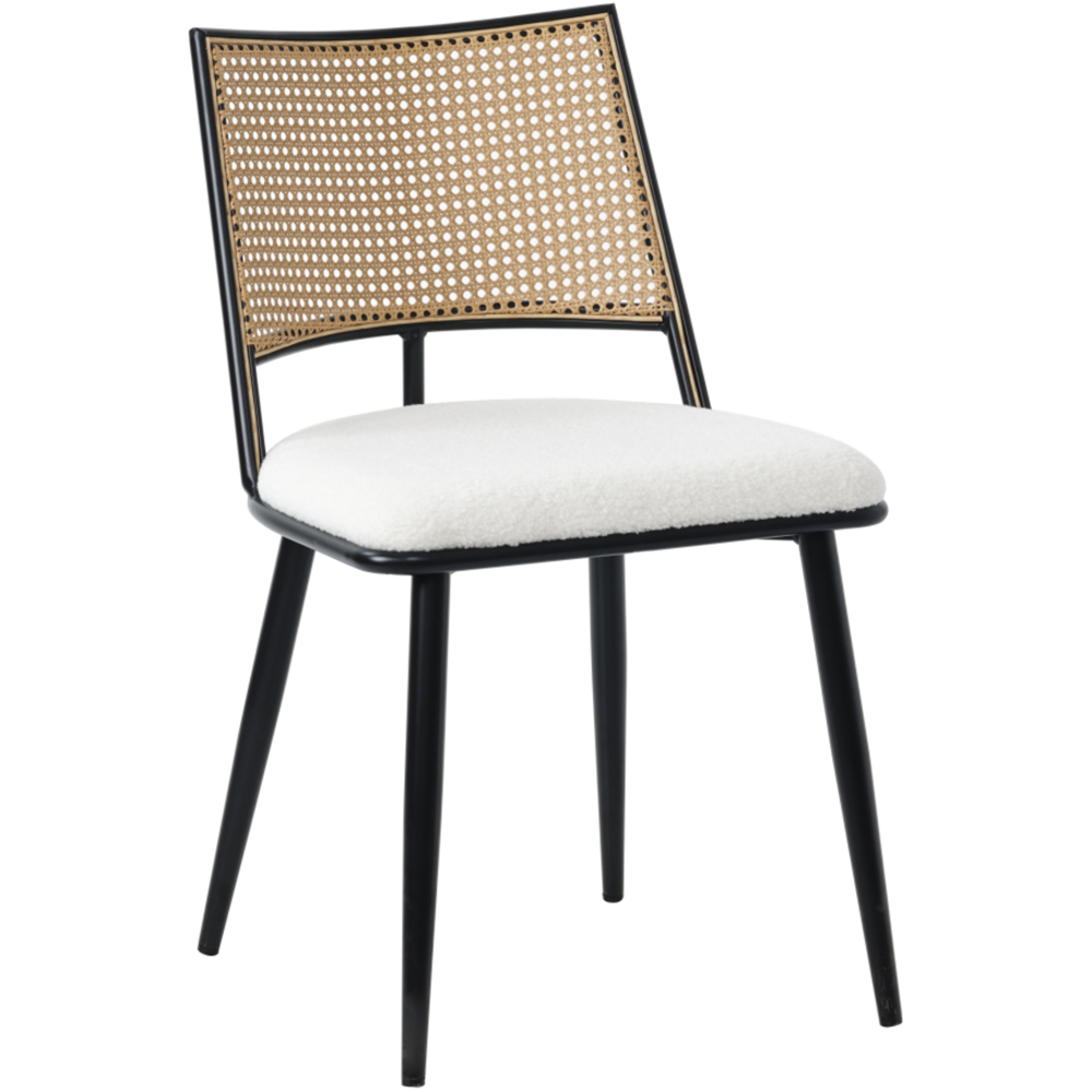 Furniture One Set of 2 White Rattan Mid-Century Dining Chair Image 4