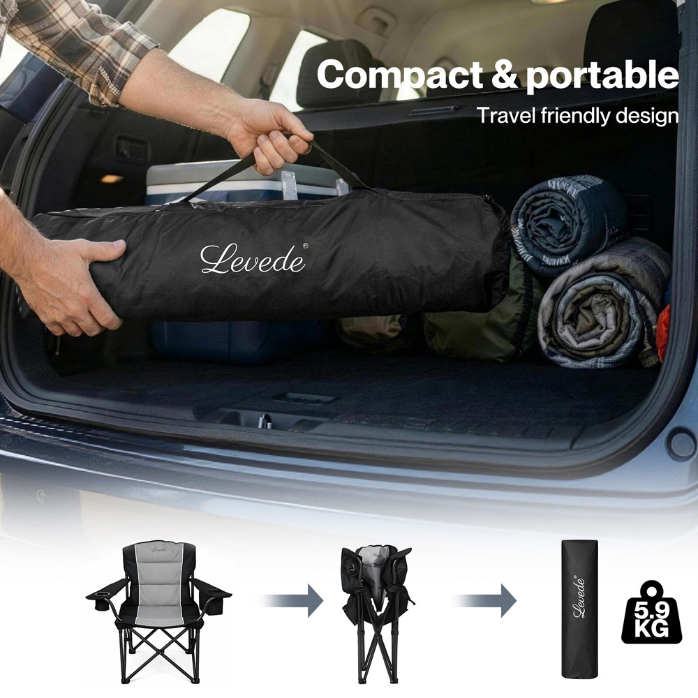 Levede Oversized Foldable Camping Chair Image 6