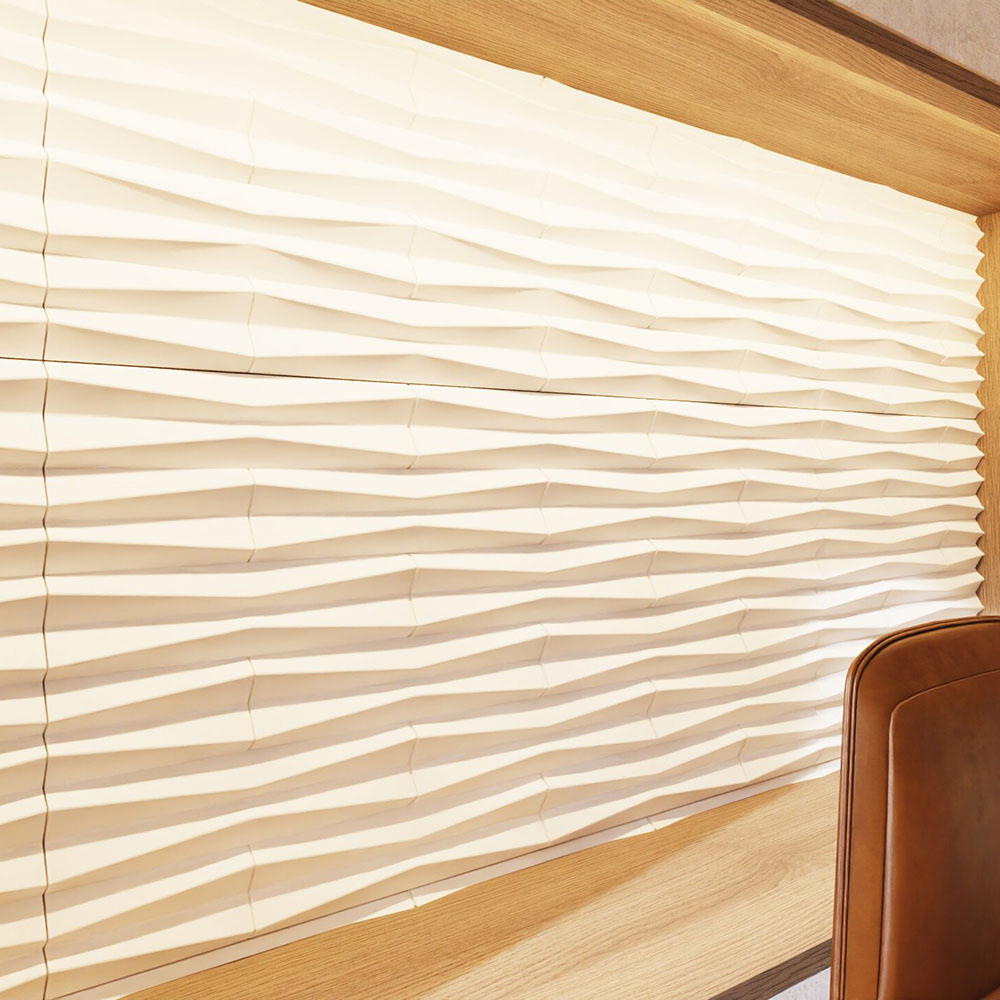 Shh Acoustics Alabaster Ripple Geometric Pattern PU Wall Panel 2 Pack Image 3