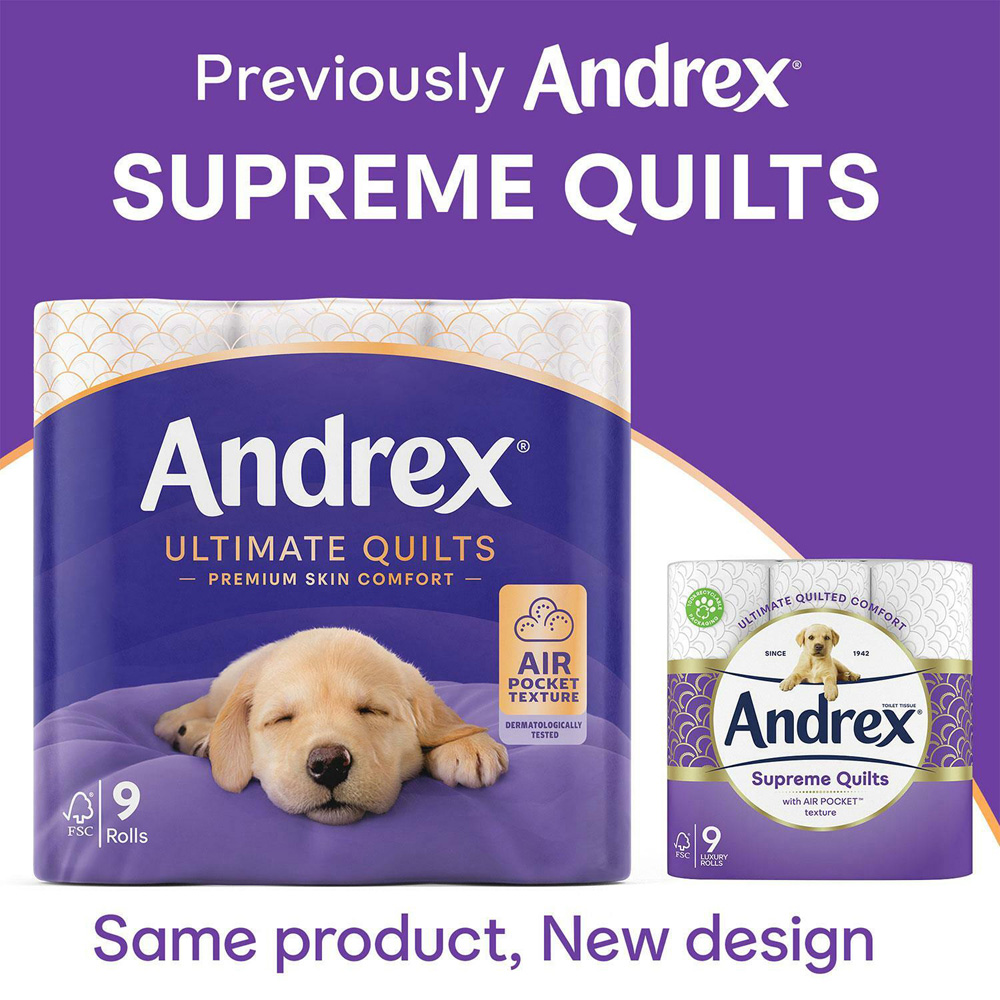 Andrex Supreme Quilts Fragrance Free Toilet Tissue 24 Rolls 3 Ply Image 3