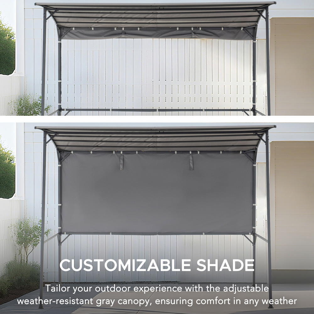 Sunjoy Vodno 2.84 x 2.20m Grey Fabric Pergola Image 5