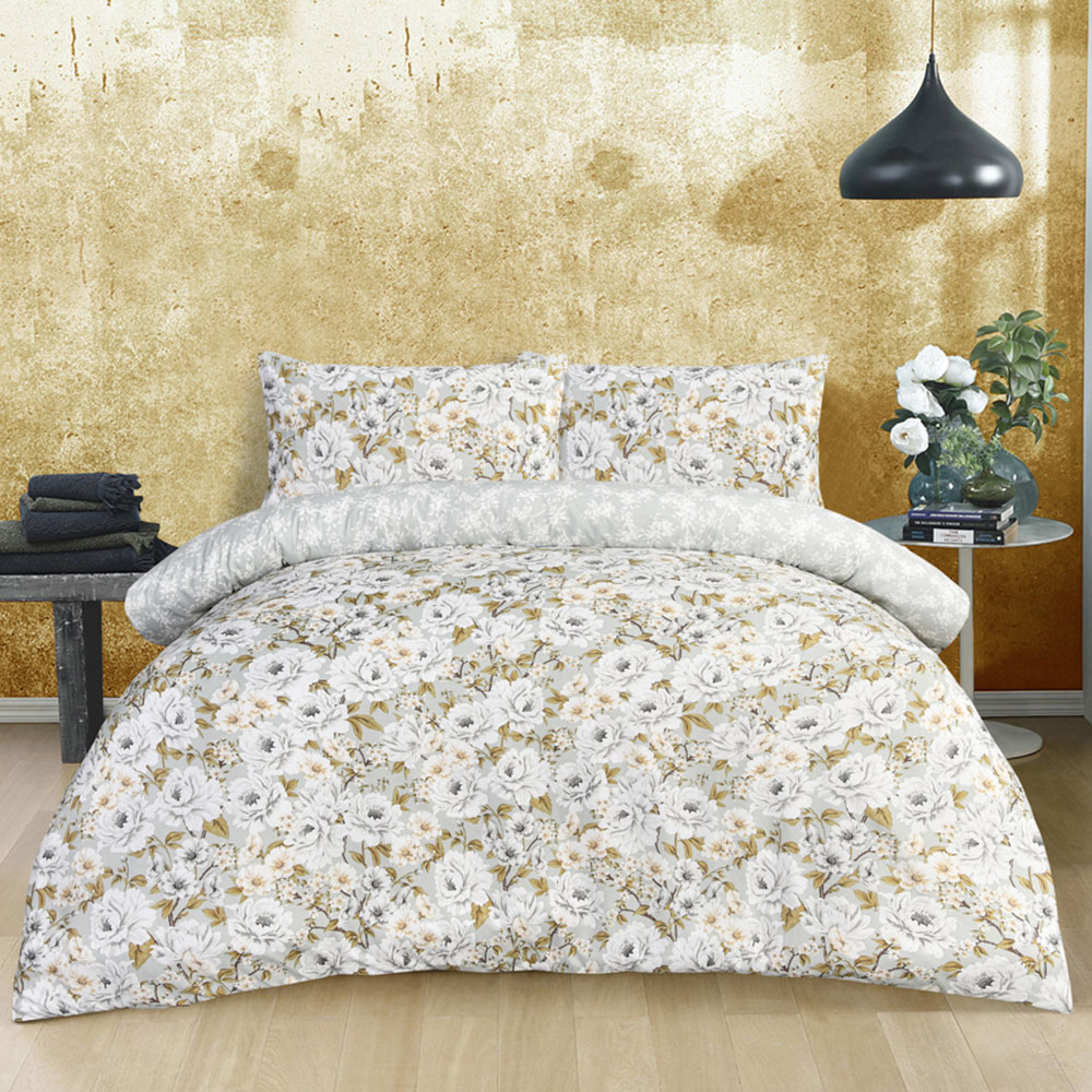 Smart Living King Size Green Elegant Blooms Duvet Set Image 1