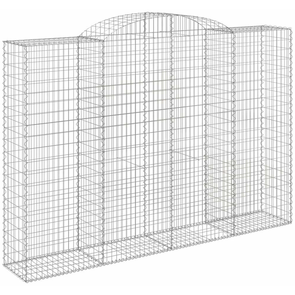 vidaXL Silver Galvanised Iron Arched Gabion Basket 300 x 50 x 200/220cm 12 Pack Image 1