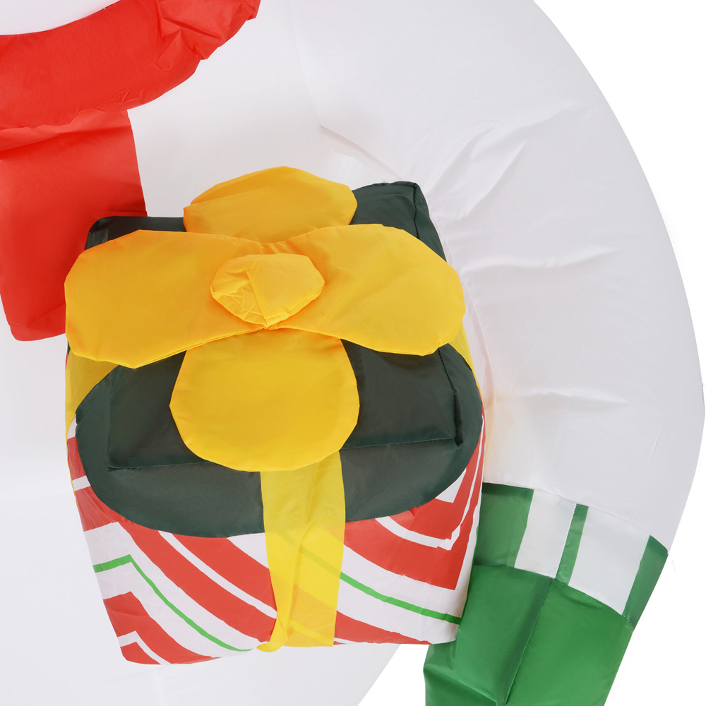 Everglow LED Inflatable Snowman with Candy Cane and Gift Box Christmas Decoration 6ft Image 4