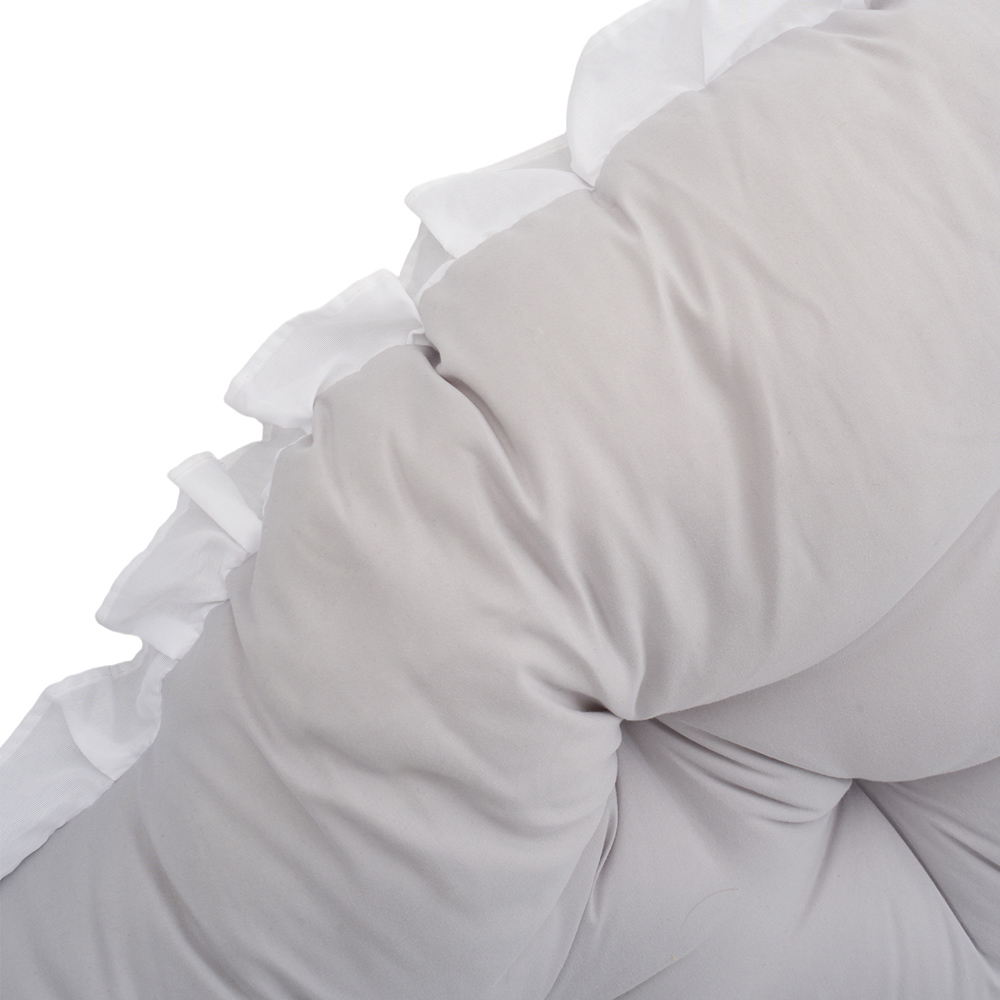 Living and Home Light Grey Cloud Shaped Ruffle Soft Headboard Pillow 75 x 180cm Image 4