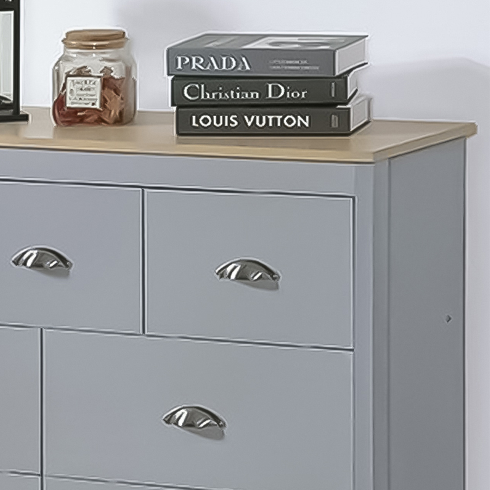 Brooklyn 7 Drawer Grey and Oak Merchant Chest of Drawers Image 2