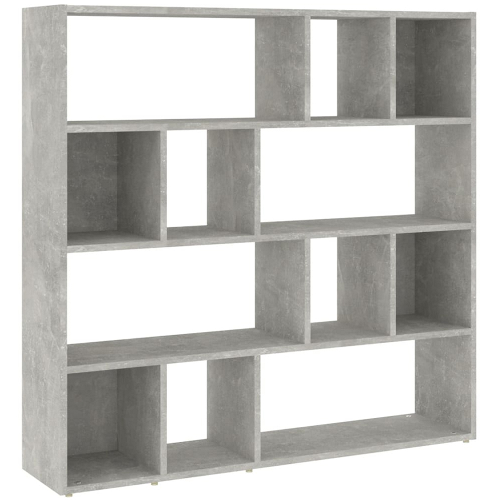 vidaXL 12 Shelf Concrete Grey Bookcase Image 2