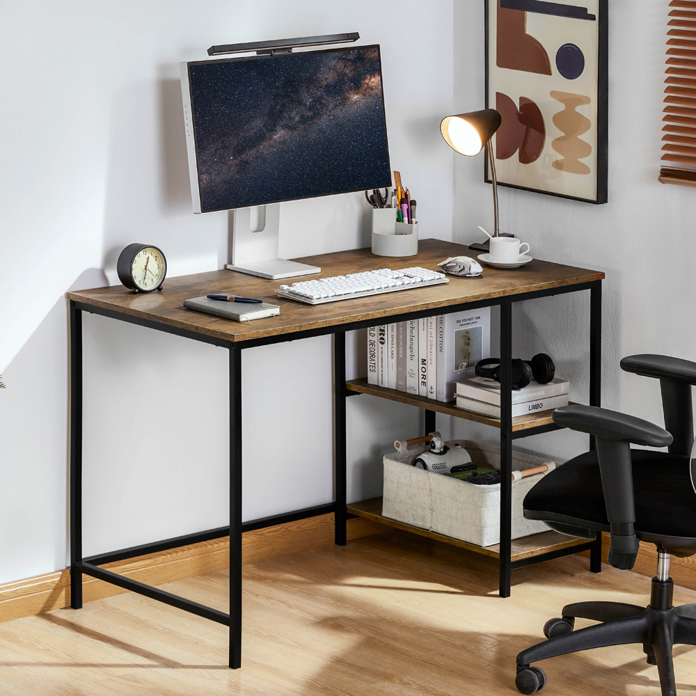 Vida Designs Brooklyn 2 Shelves Desk Dark Wood Image 3