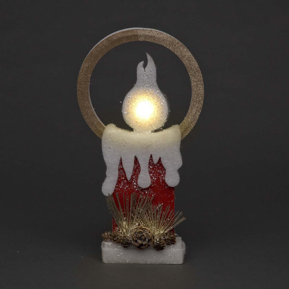 Shatchi Red Foam LED Candle Christmas Decoration Image 2