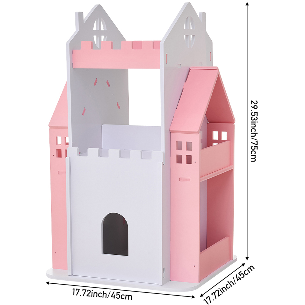 Living and Home 3 Tier Pink Rotating Kids Castle Bookshelf Image 8