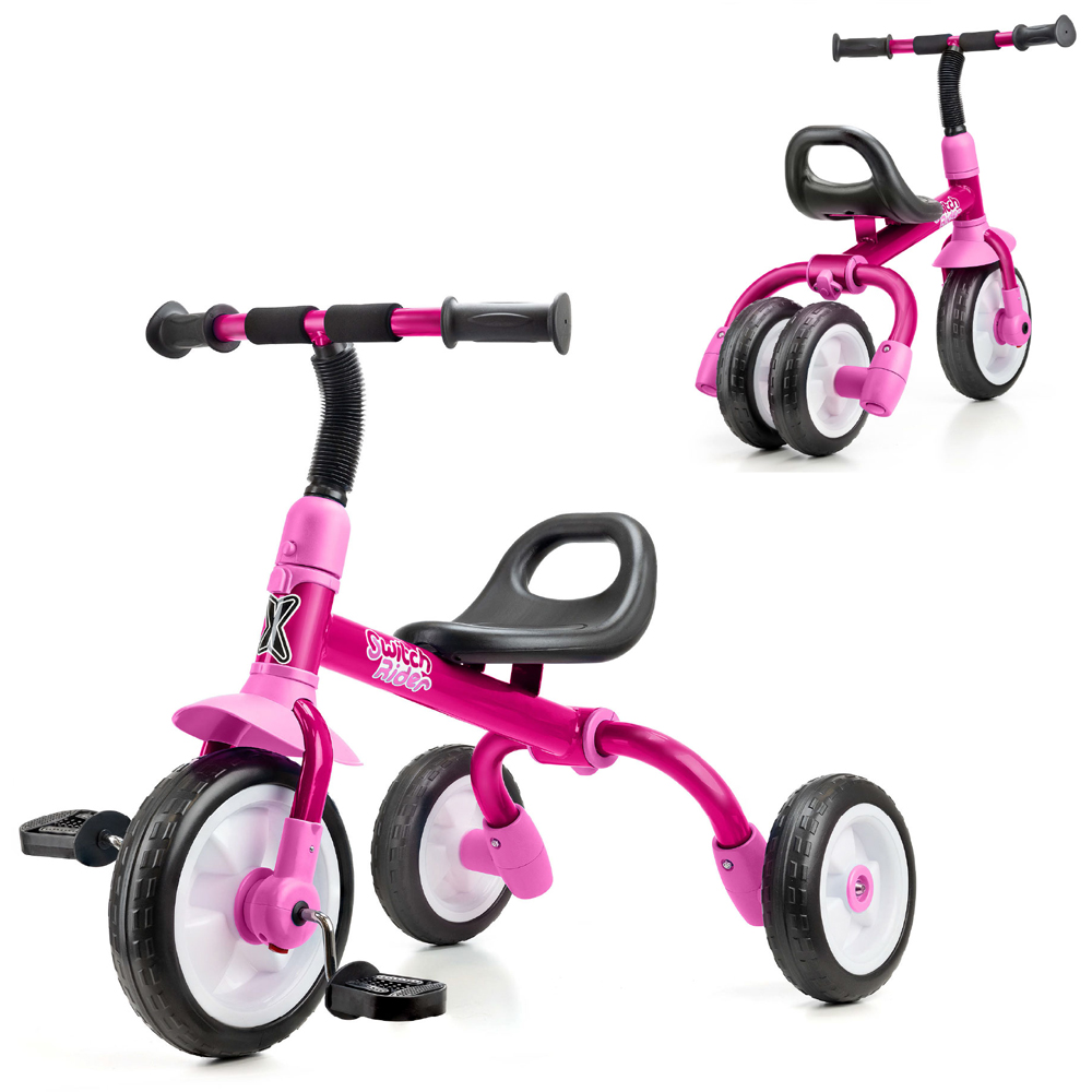 Xootz Toddler Pink 5 in 1 Switch Rider Folding Balance Trike Image 3