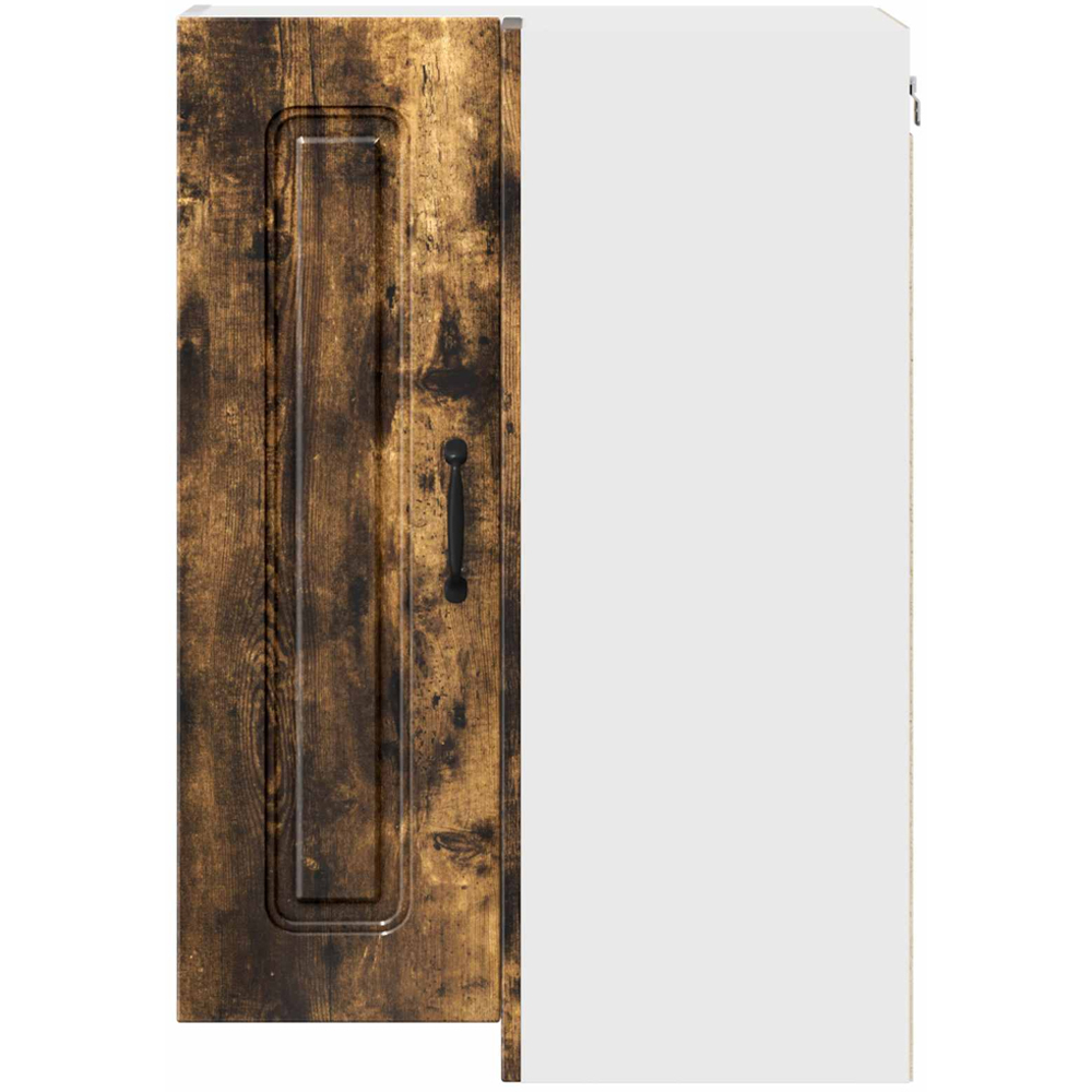 vidaXL 2 Door Smoked Oak Kitchen Wall Corner Cabinet Image 4