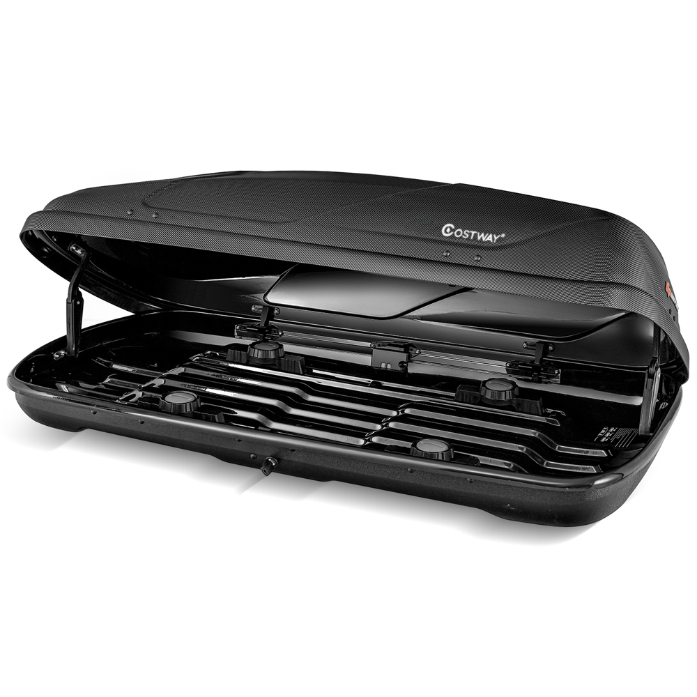 Costway Black Dual Opening Car Rooftop Cargo Box 400L Image 3