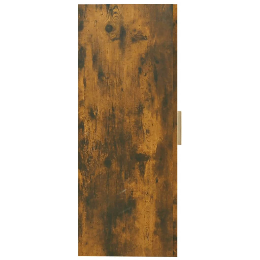 vidaXL 2 Door 3 Shelf Smoked Oak Hanging Wall Cabinet Image 4