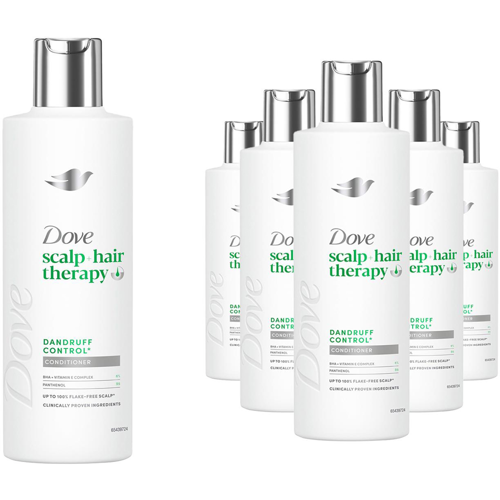 Dove Scalp+Hair Therapy Dandruff Control Salicylic Acid Conditioner 250ml 6 Pack Image 1