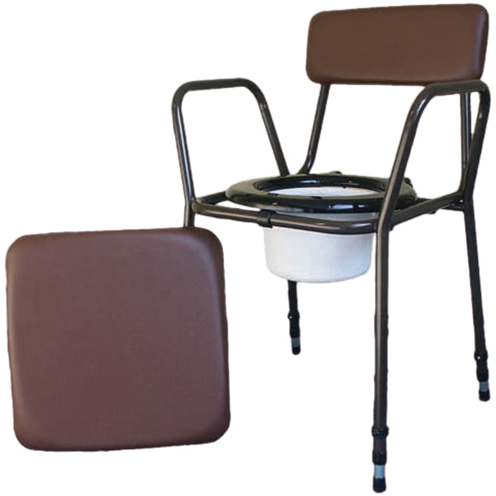 Aidapt Essex Brown Adjustable Commode Chair Image 2