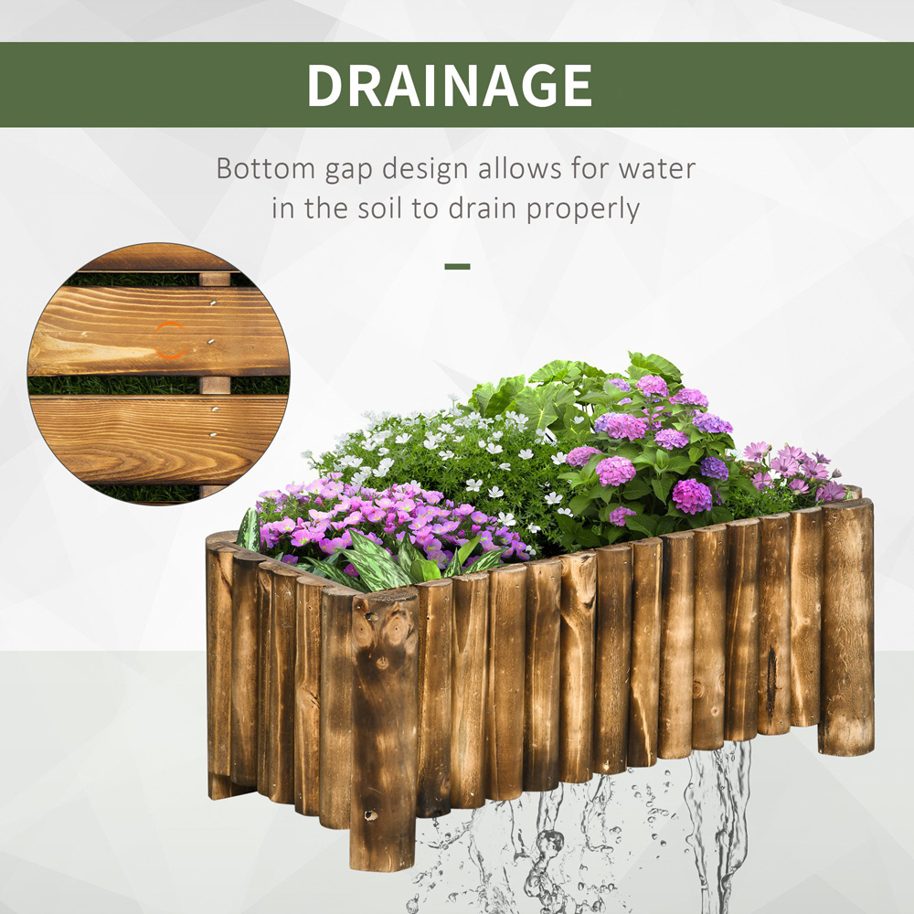 Outsunny Wooden Rectangular Raised Bed Planter 30 x 35 x 78cm Image 5